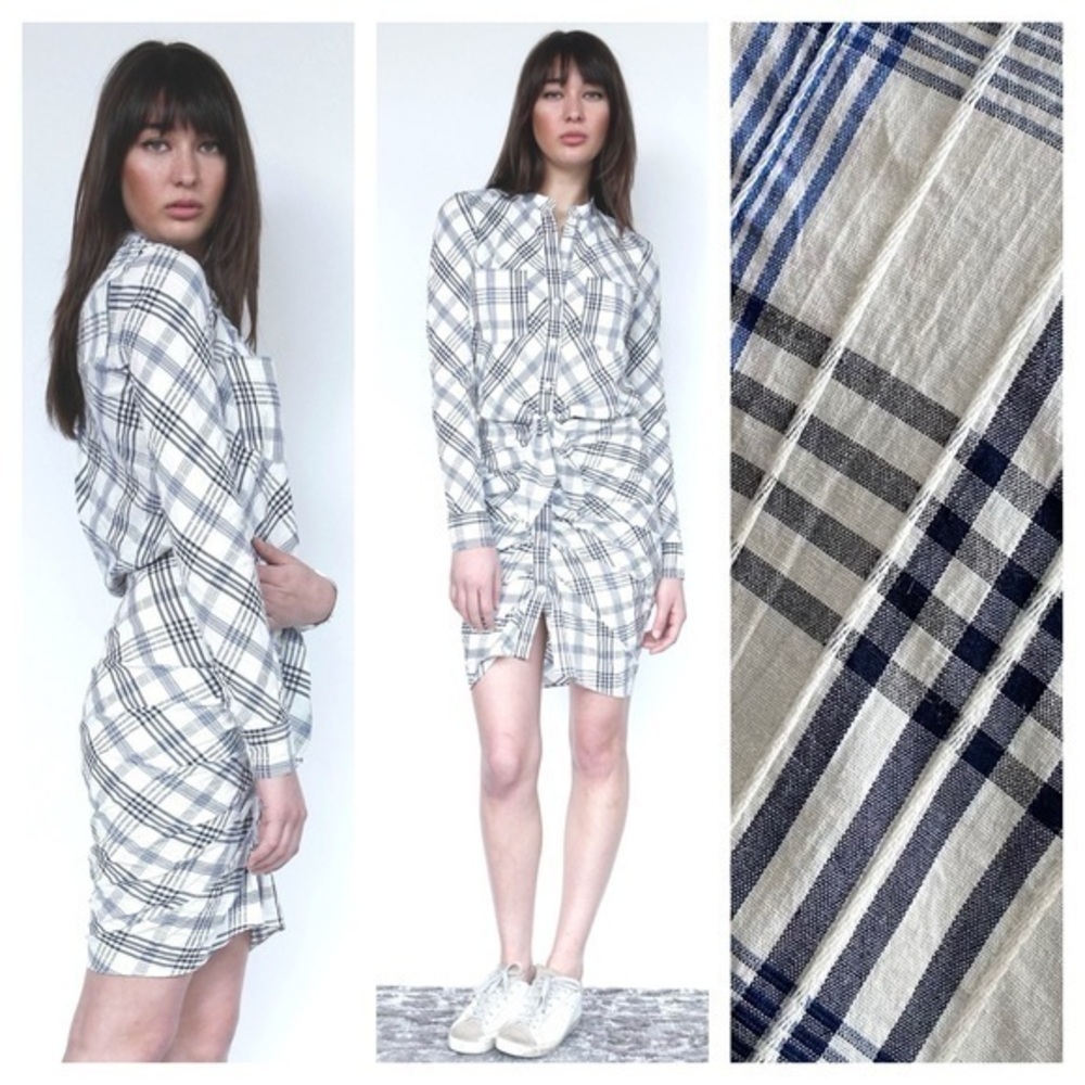 Veronica Beard Blue Plaid Della Shirt Dress 4